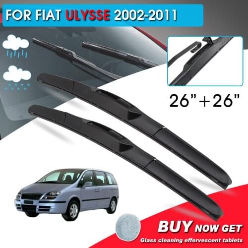 BROSHOO Car Front Window Windshield Wipers Blade For Fiat Ulysse 26"+26" LHD&RHD Car Model Year 2002-2011 Auto Accessories