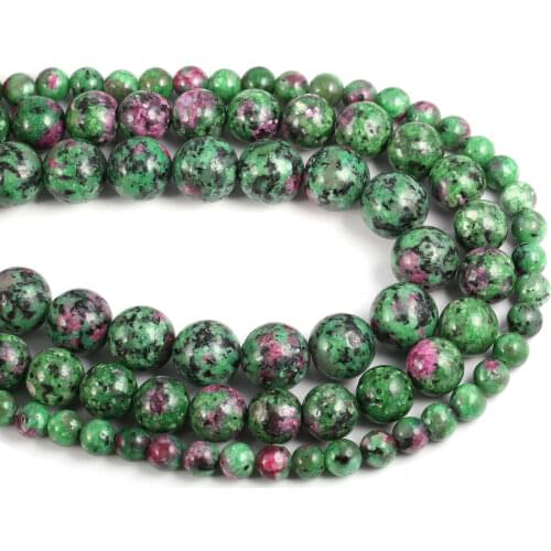 Natural stone beads Epidote Zoisite 4/6/8/10/12mm Round Ball loose beads DIY Elegant Necklace Bracelet Jewelry Making