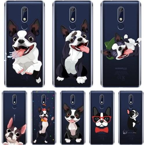 For Nokia 2.1 3.1 5.1 6.1 7.1 Plus Case Silicone Soft PUG Dog French Bulldog Back Cover For Nokia 7.1 6.1 5.1 3.1 2.1 Phone Case