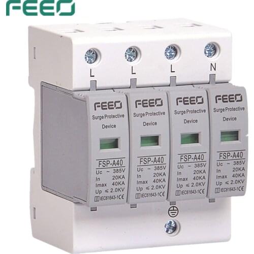 FEEO SPD AC 4P 420V surge voltage protection lightning protection over voltage protection CE certificate