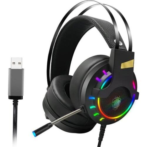 Gaming Headset Stereo USB Wired Earphones 7.1 RGB Surround Sound Tablet Audio Gamer Headphones With Mic Portable For PS4 PC Xbox