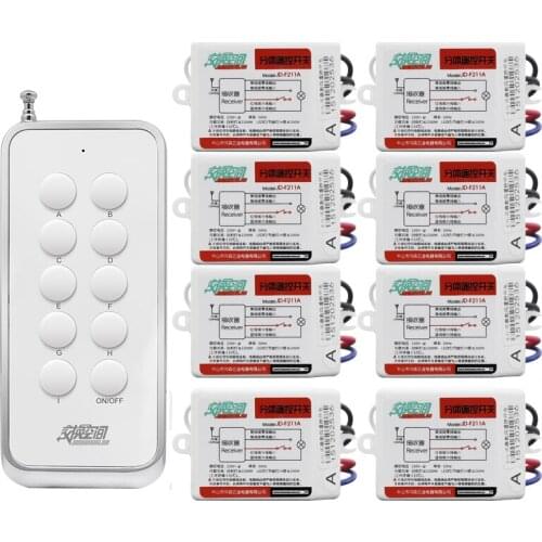 JD-F211A1N8 8 channel 220V &110V 433mhz RF Wireless Remote Control Light Switches