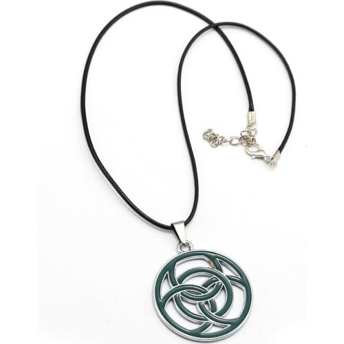 PS4 Game Horizon Zero Dawn Pendant Necklace Leather Rope Round Green Men Woman Jewelry Accessory For Fans