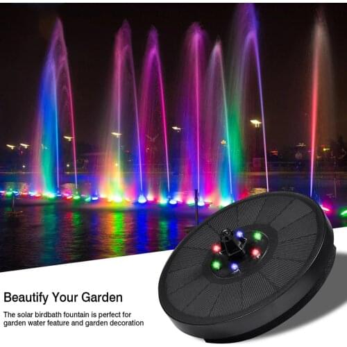 Solar Fountain Lamp IP68 Waterproof Pools Colorful 6 Lights Swimming Pump Panel Solar Powered Lamp Garden Decor