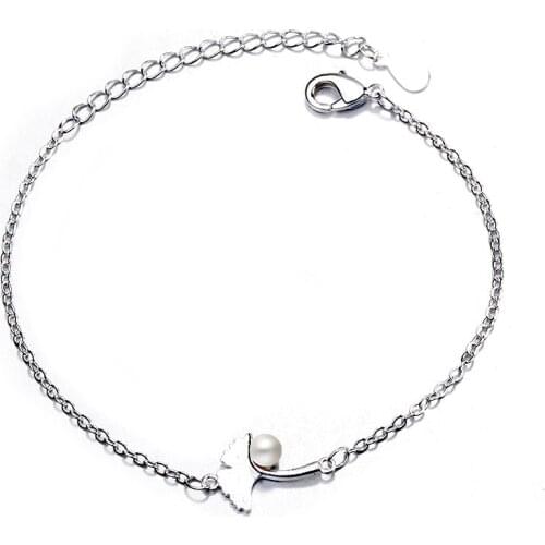 Ginkgo Leaf Pearl Chain Bracelet For Women Adjustable New Korean Fashion Trendy Hot Girlfriend Birthday Gifts Jewelry BOYULIGE