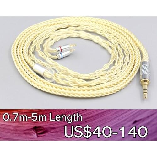 LN007629 8 Core Gold Plated + Palladium Silver OCC Alloy Cable For Earsonics S-EM6 V2 S-EM9 VELVET V2 ES2 ES3 ES4 ES5 ES6 EM10 E