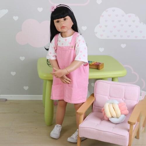 Bebes 98CM Original Reborn Masterpiece Doll Ball Jointed full body toddler baby girl princess 3-4years old real baby dress model