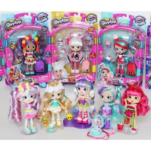 Original Shopkinss World Vacation Elf Girls Dolls Fashion Shopping Girls Dress Up Model Kids Play House Action Figure Toys Gift