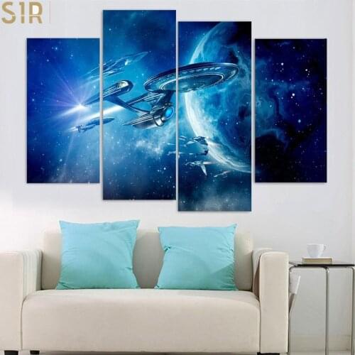 Four Consecutive Planets Starry Sky Wall Art Posters Black and White Abstract Wall Art Anime Decor Art Home Decor