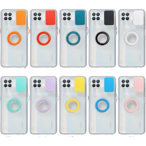 Camera Lens Protect Phone Case OPPO A94 A74 A54 A93 A92 5G A72 A52 A15 A53 F11 F17 F19 Pro 4G C21 Shockproof TPU Ring Stand Case