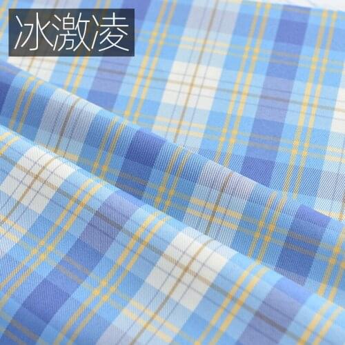 Yarn Dyed Plaid Fabric Japanese Uniform Pleated Skirt Polyester Fabric