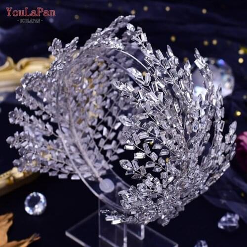 YouLaPan HP383 Luxury Wedding Hair Accessories Bride Jewelry Crown Crystal Headband Sweet Rhinestone Silver Wedding Headband