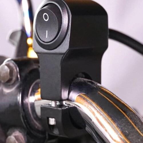 12-60V Aluminum Alloy Motorcycle Handlebar Headlight ON/OFF Switch Three-position Waterproof Retro Switch Without Lamp