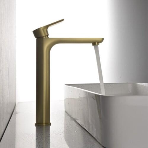 Bathroom Basin Faucets Solid Brass Sink Mixer Crane Tap Hot & Cold Deck Mounted Single Handle Gold/Black/Chrome Basin Faucets