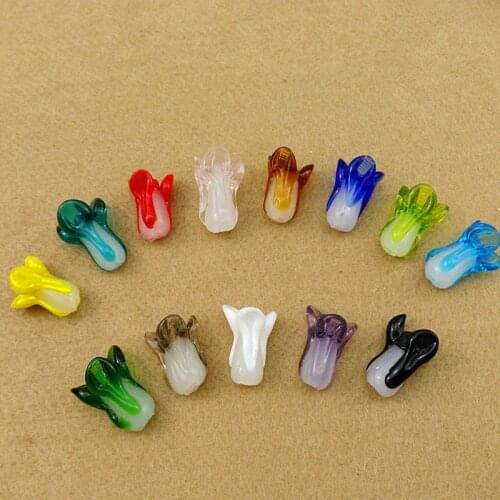 10x20mm DIY Jewelry Making Accessories Cabbage Lampwork Glass Beads 10PCS/LOT Fashion Jewelry Findings Handmade Lampwork Beads