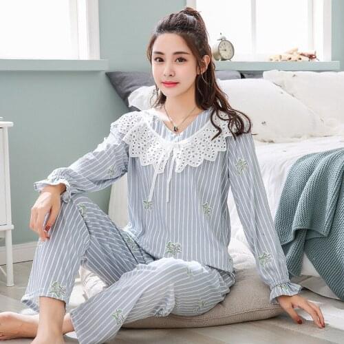 Spring new-style milk-silk pajamas, double-face, double-face, sweet, round-collar, ladys home suit