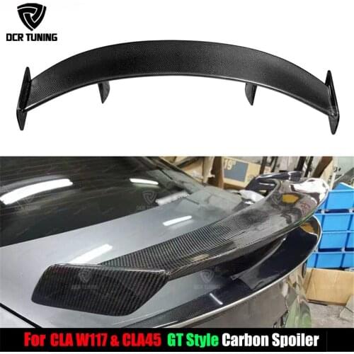 For Mercedes CLA CLASS W117 CLA45 Carbon Fiber Rear Trunk Spoiler 2013 2014 2015 2016-UP GT Style Wing Lid car styling