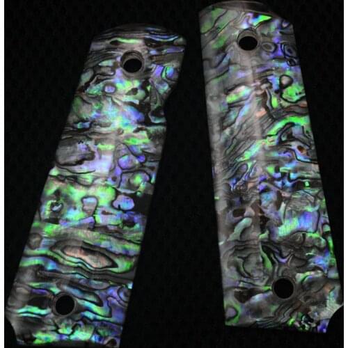 1 Pair Acrylic Abalone Shell Pattern Handle Shank DIY Patches Material Non-slip Scales Slabs Blanks For 1911 Grips Models