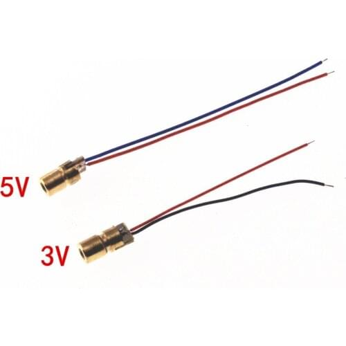 100pcs/lot 650nm 6mm 3V/5V 5mW Laser Dot Diode