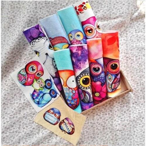 Owl Fabric Digital Printed Cloth Quilting Decora Patchwor New Handmade Diy Patchwork Thick Cotton And Linen 20 *20cm Piece Warp