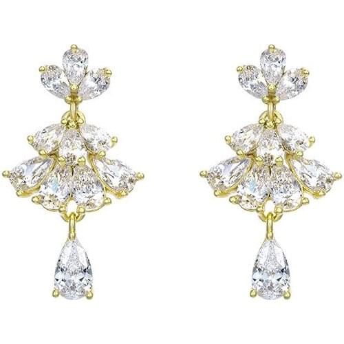 14k Gold Drop Earrings For Women Wedding Gifts Simple Temperament Earrings Anniversary Fine Jewelry Earring kolczyki damskie