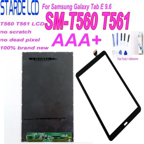 AAA+ Tested 100% For Samsung Galaxy Tab E 9.6 SM-T560 T560 T561 LCD Display + Touch Screen Digiitzer Glass Panel Repair Part