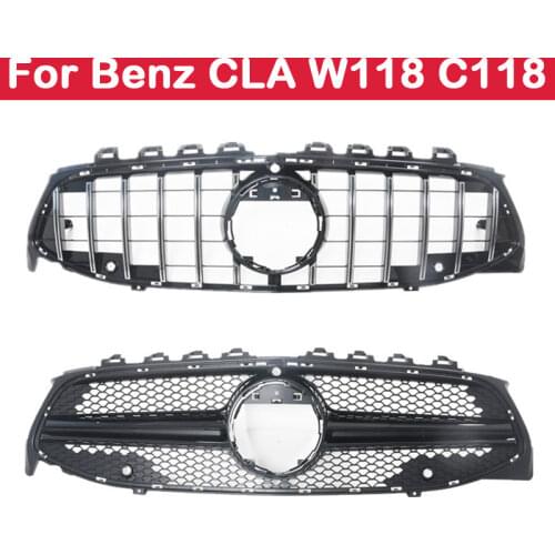 For Mercedes-Benz CLA Car Styling Middle Grille AMG ABS plastic Diamond GT Front Grill Vertical Bar W118 C118 2020
