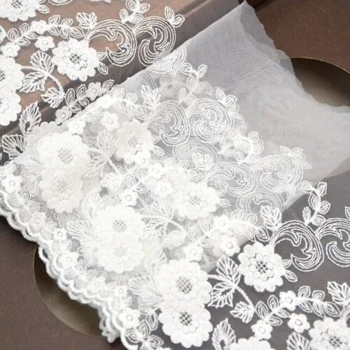 1 Meter Blue Bilateral Lace Tape Embroidered Lace Trim Cloth For Wedding Decoration Home DIY Handmade Embroidery Accessorie