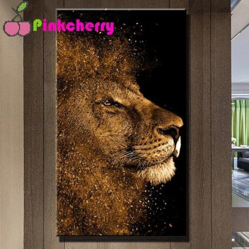 Large Size Wild Animals Diamond Painting Picture of Rhinestones Round diamond embroidery Lion Diamond cross-stitch k399