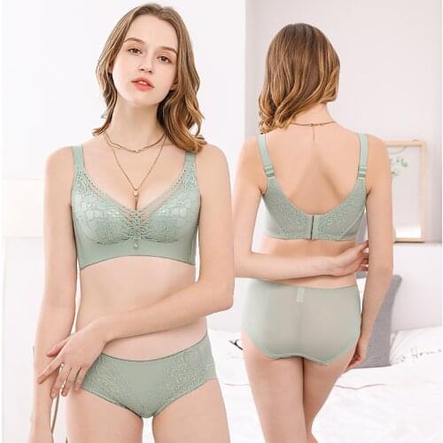 Bra for women without underwire, comfortable and breathable bra with sexy lace on top, anti-sagging and closed bra