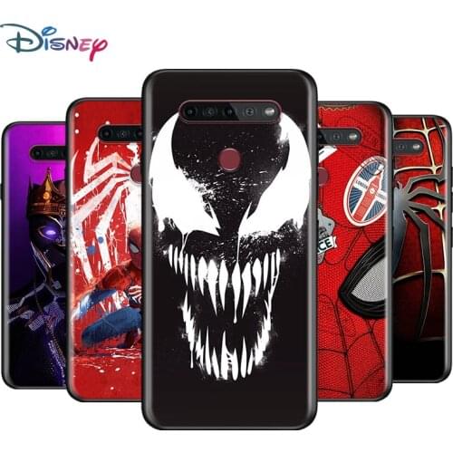 Black Soft Marvel Venom Spiderman For LG K92 K62 K52 K42 K31 K22 K71 K61 K51S K41S K30 K20 G8 G8S G8X ThinQ Phone Case