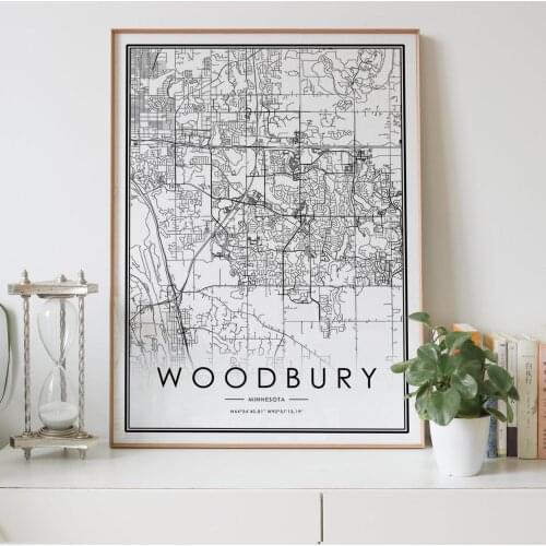 WOODBURY Minnesota MN USA city map Nordic Living Room Decoration Canvas Poster Modern Home Decor Art Print Painting