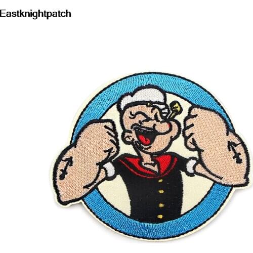 E2160 Cartoon Power Man Clothes Patches for Stripes Cute Clothing Stickers Iron on Appliques Embroidery Badges