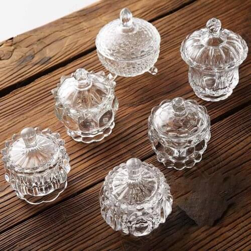 European Grass Storage Jars with Lid Transparent Relief Living Room Candy Jars Simplicity Bedroom Modern Jewelry Organizer