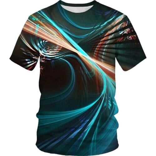 Printed T-shirt 2021 summer casual short-sleeved new 3D beautiful pattern mens shirt fun fashion quick-drying clothing