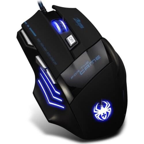 ZELOTES T-80 USB Wired Gaming Mouse Gaming Mouse 7200 DPI Backlight Multi Color LED Optical 7 Button Mouse Gamer for Pro Gamer