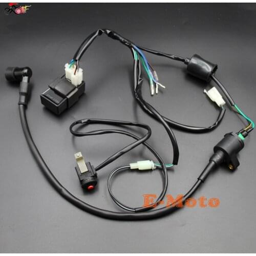 Ignition Coil CDI Electric Wiring Harness Loom Kill Switch Kits For 50 70 90 110 125 150 160cc Dirt Pit Bike