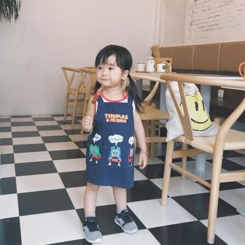 Parent-child Costumes Apron 100% Cotton Boys Girls Kids Aprons Dinner Clothes Japanese style Childrens Painting Baking Apron