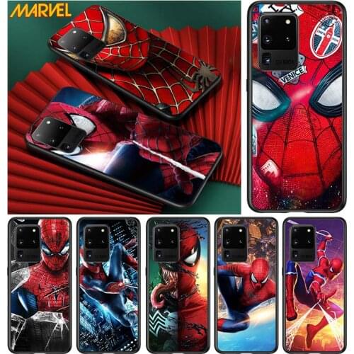 Spiderman Marvel for Samsung S20 FE Ultra Plus A91 A81 A71 A51 A41 A31 A21 A11 A72 A52 A12 Soft Black Phone Case