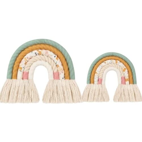 Nordic Style Hand-woven Rainbow Tapestry Children Room Household Wall Hanging Decorations Decor Pendant