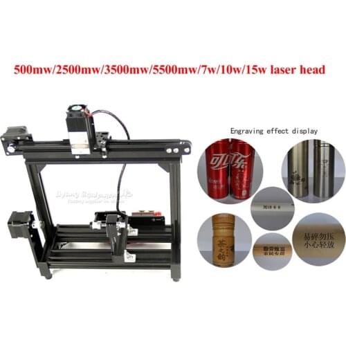 DIY desktop diode laser engraving machine 500mw 2500mw 3500mw 5500mw 7w 10w 15w for cylinder items eggs LOGO picture engraving