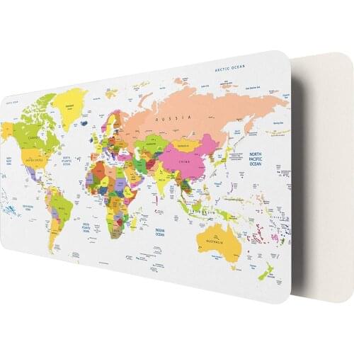 Desk Pad, Waterproof and Non-slip Mouse Pad, Very Suitable for Office, Computer Keyboard, Personal Computer and Laptop-World Map