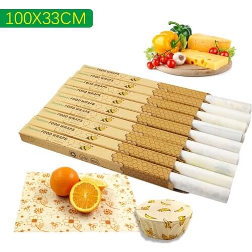 Beeswax fresh wrap cloth food storage organic cotton bee wrap bees wax wrap reusable cling film packaging Fresh food zero waste
