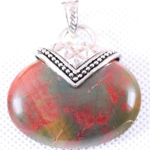 Necklace Pendant 40x40MM Oval CAB Cabochon Natural Picasso Jaspers Stone Bead Jewelry Gift K1145