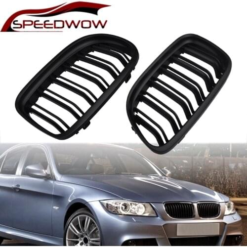 SPEEDWOW For BMW E90 2009 2010 2011 2012 Car Front Left Right Grille Racing Grills Car Exterior Parts Gloss Matte Black 1 Pair