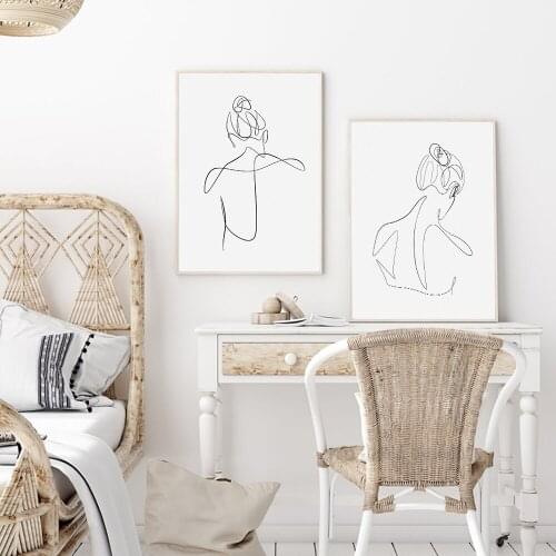 Travel Abstract Fashion Minimalist Woman Poster Sketch Canvas Painting Art Print Modern Wall Picture For Living Home Room Decor