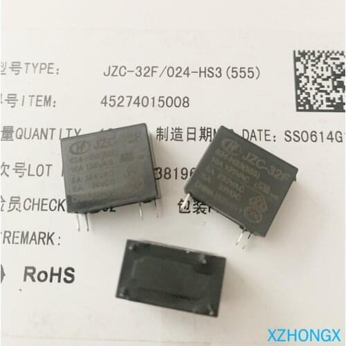 Relay hf32f-024-hs 4-pin 5a250vac jzc-32f-024-hs3