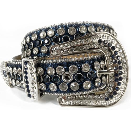 Luxury Designer Bling Bling Rhinestone Belt Crystal Studded Western Cowboy Belt for Woman Men Fashion Cinto De Strass Ceinture