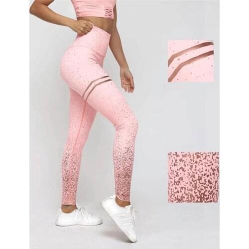 Yoga Pants High Waist Leggings Women Sequined High Waist Yoga Fitness Legging Glitter Running Gym Stretchy Sport Pants Trouse