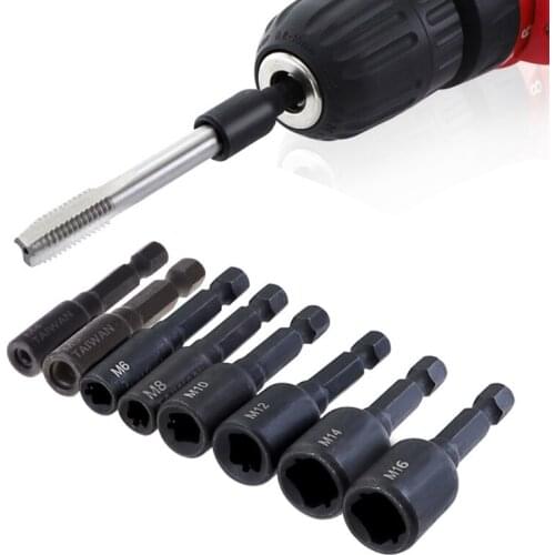 Tap Socket Collet Wrench M4-16 Machine Die Socket Adapter Hex Shank Square Driver Thread Screw Tapping Chuck for Machine